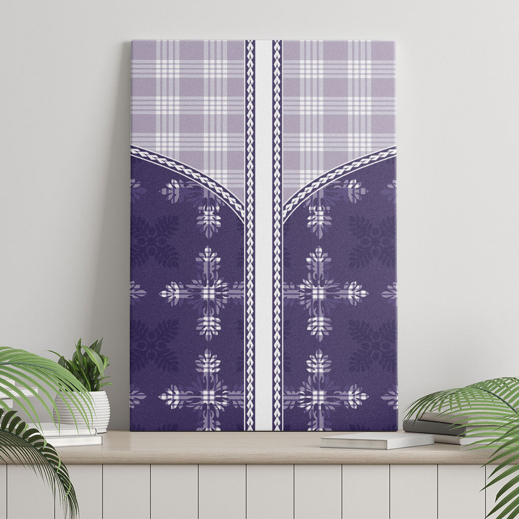 Purple Hawaii Paniolo Quilt Motif Canvas Wall Art