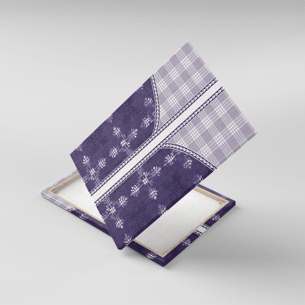 Purple Hawaii Paniolo Quilt Motif Canvas Wall Art
