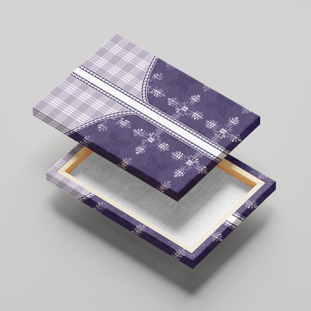 Purple Hawaii Paniolo Quilt Motif Canvas Wall Art
