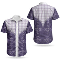 Purple Hawaii Paniolo Quilt Motif Couples Matching Tank Maxi Dress and Hawaiian Shirt