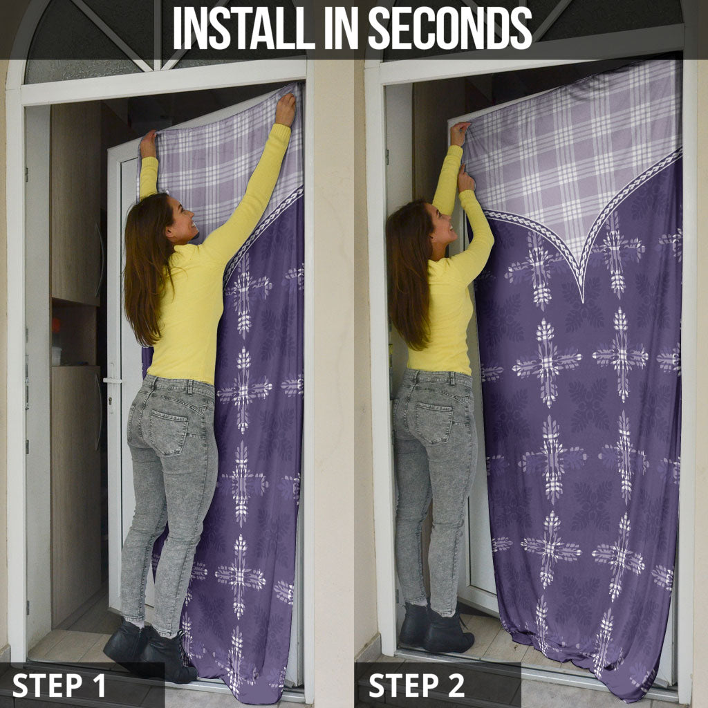 Purple Hawaii Paniolo Quilt Motif Door Cover