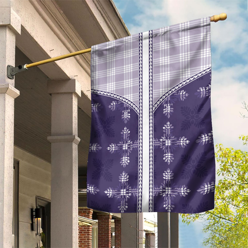 Purple Hawaii Paniolo Quilt Motif Garden Flag
