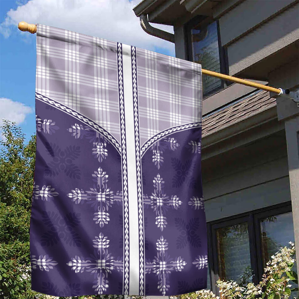 Purple Hawaii Paniolo Quilt Motif Garden Flag