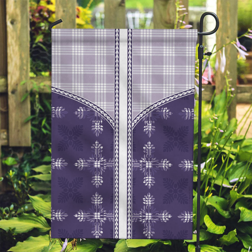 Purple Hawaii Paniolo Quilt Motif Garden Flag