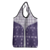 Purple Hawaii Paniolo Quilt Motif Grocery Bag