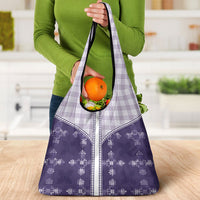 Purple Hawaii Paniolo Quilt Motif Grocery Bag
