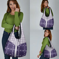 Purple Hawaii Paniolo Quilt Motif Grocery Bag