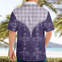 Purple Hawaii Paniolo Quilt Motif Hawaiian Shirt