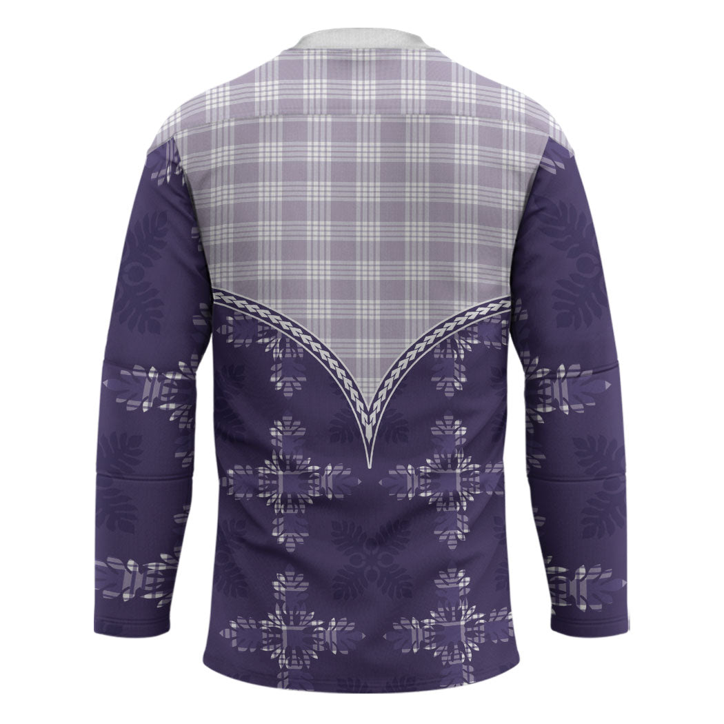 Purple Hawaii Paniolo Quilt Motif Hockey Jersey