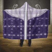 Purple Hawaii Paniolo Quilt Motif Hooded Blanket