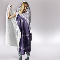 Purple Hawaii Paniolo Quilt Motif Hooded Blanket