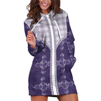 Purple Hawaii Paniolo Quilt Motif Hoodie Dress
