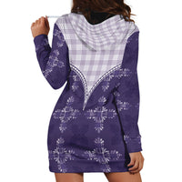 Purple Hawaii Paniolo Quilt Motif Hoodie Dress