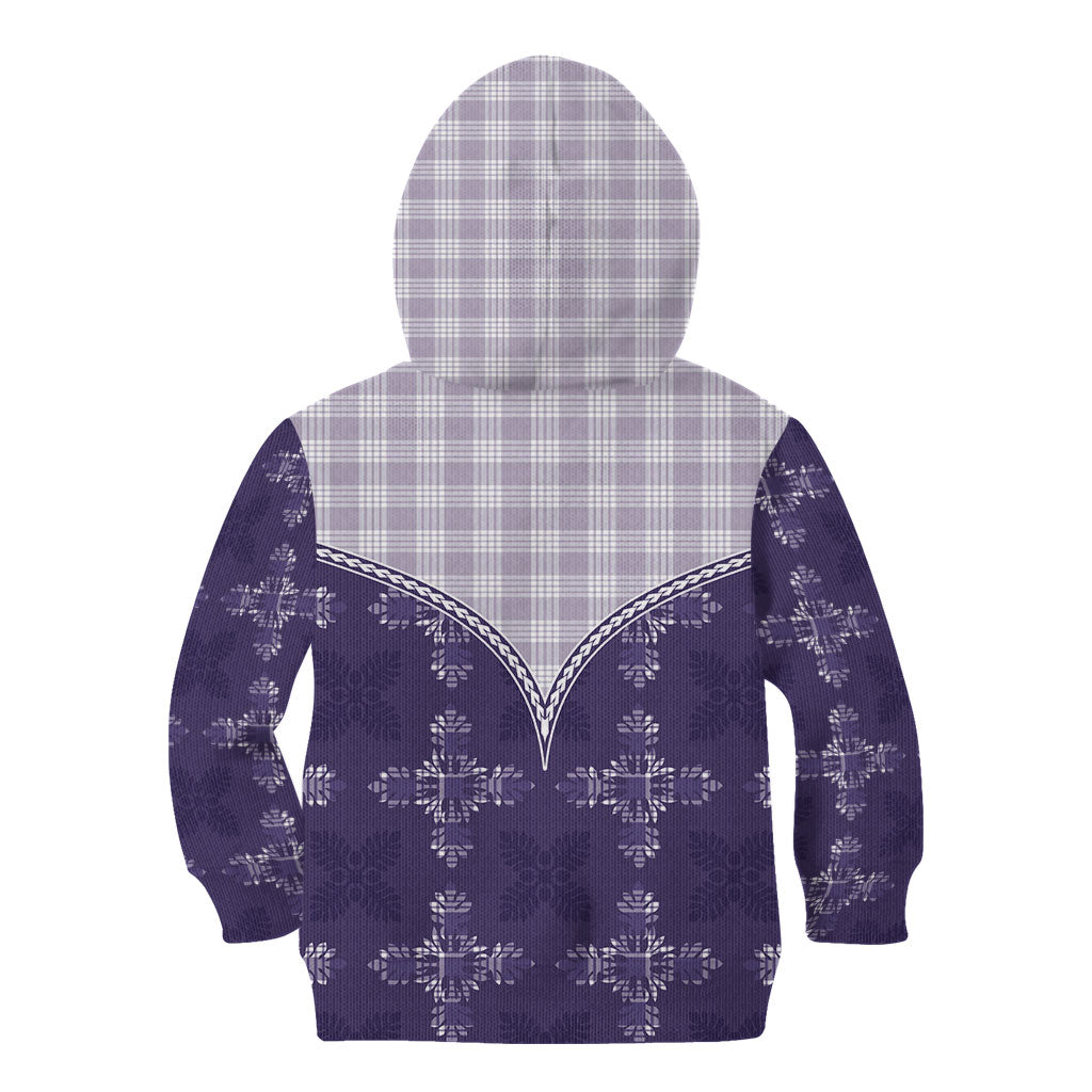 Purple Hawaii Paniolo Quilt Motif Kid Hoodie