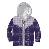 Purple Hawaii Paniolo Quilt Motif Kid Hoodie