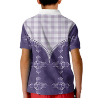 Purple Hawaii Paniolo Quilt Motif Kid Polo Shirt