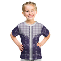 Purple Hawaii Paniolo Quilt Motif Kid T Shirt