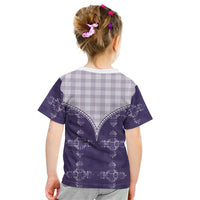 Purple Hawaii Paniolo Quilt Motif Kid T Shirt