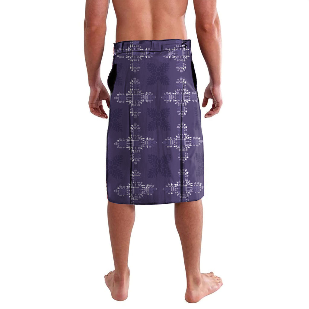 Purple Hawaii Paniolo Quilt Motif Lavalava