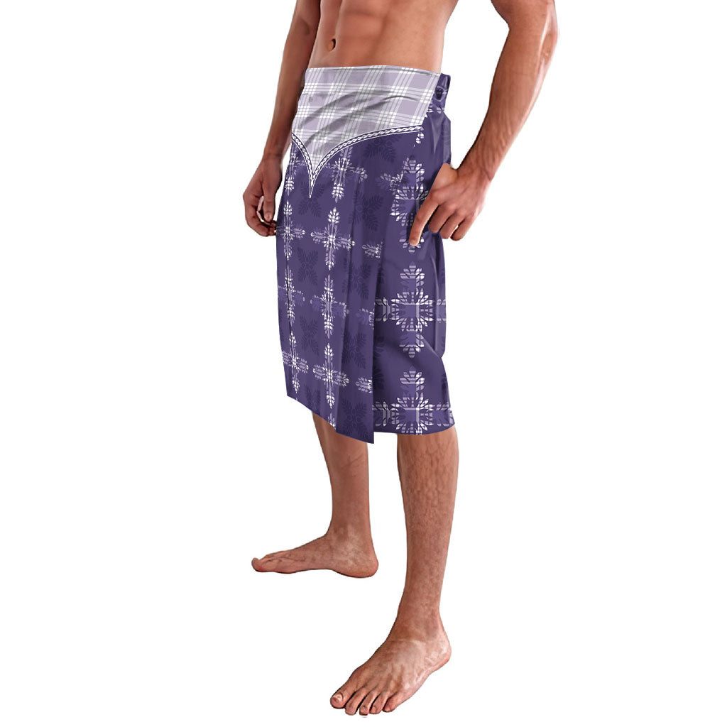 Purple Hawaii Paniolo Quilt Motif Lavalava