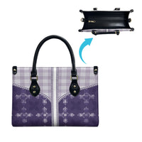 Purple Hawaii Paniolo Quilt Motif Leather Bag