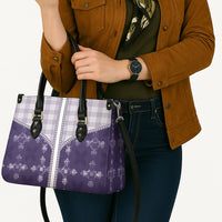 Purple Hawaii Paniolo Quilt Motif Leather Bag