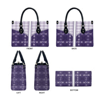 Purple Hawaii Paniolo Quilt Motif Leather Bag