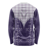 Purple Hawaii Paniolo Quilt Motif Long Sleeve Shirt