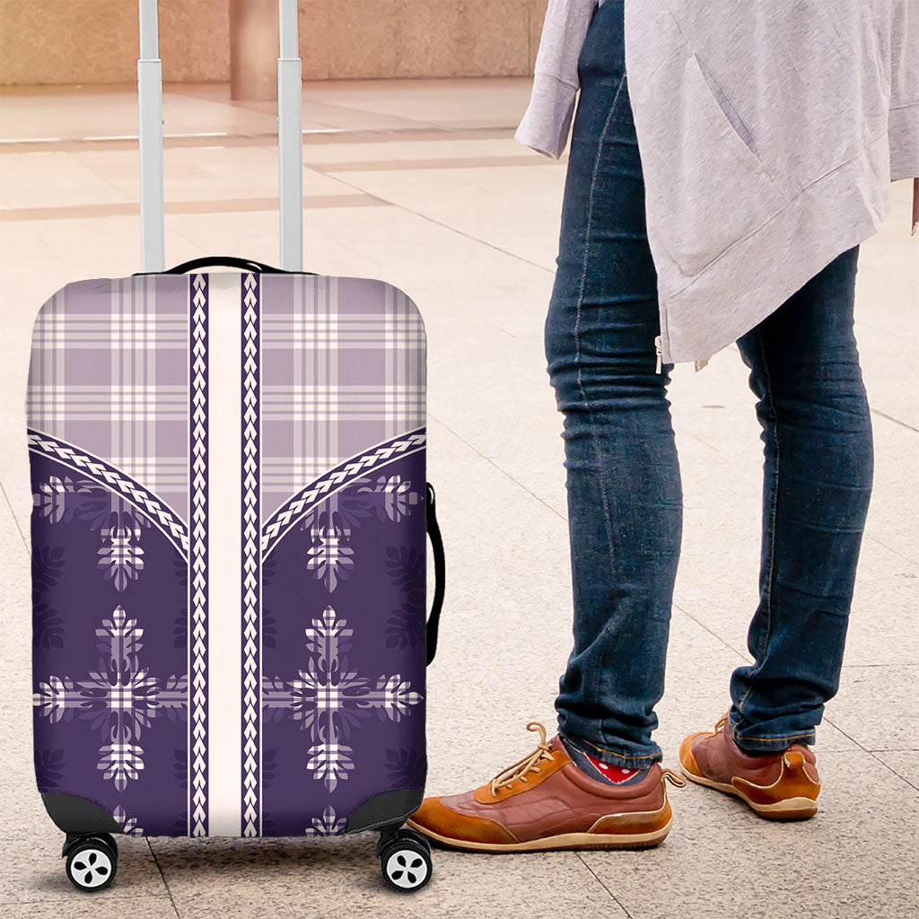 Purple Hawaii Paniolo Quilt Motif Luggage Cover