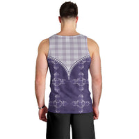 Purple Hawaii Paniolo Quilt Motif Men Tank Top