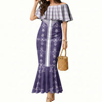 Purple Hawaii Paniolo Quilt Motif Mermaid Dress