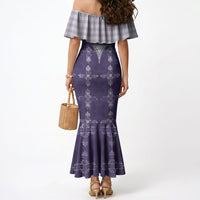 Purple Hawaii Paniolo Quilt Motif Mermaid Dress
