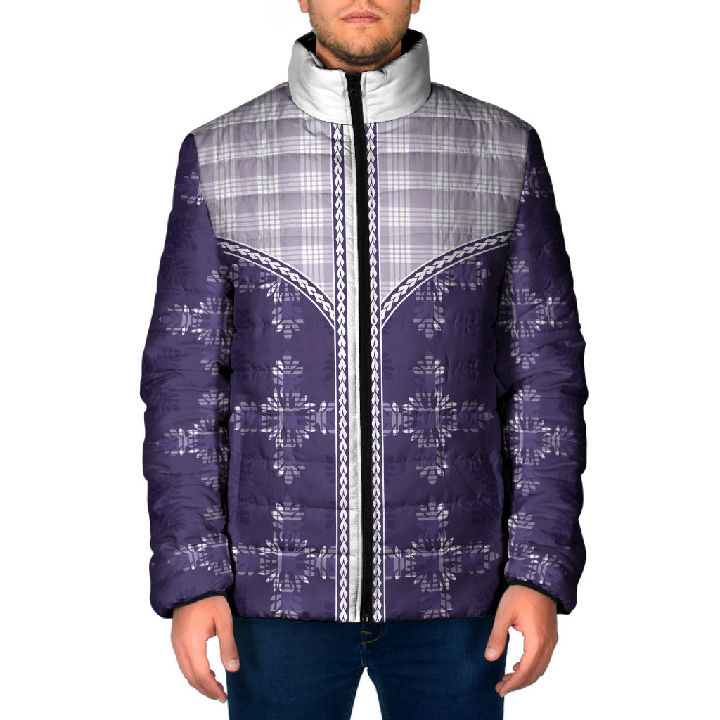 Purple Hawaii Paniolo Quilt Motif Padded Jacket