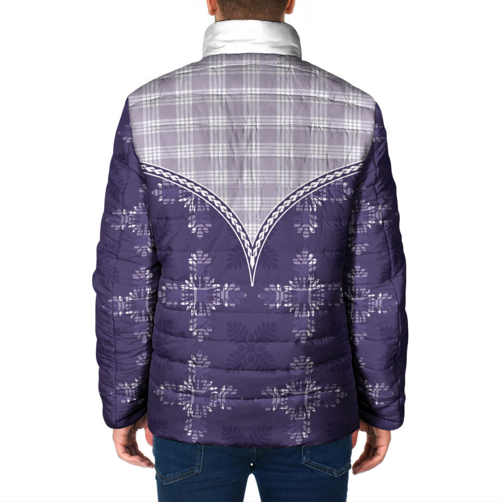 Purple Hawaii Paniolo Quilt Motif Padded Jacket