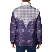 Purple Hawaii Paniolo Quilt Motif Padded Jacket