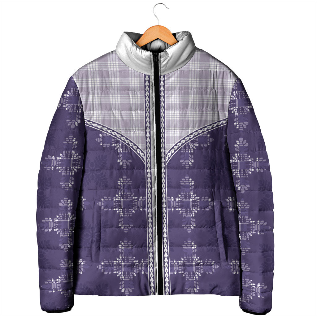 Purple Hawaii Paniolo Quilt Motif Padded Jacket