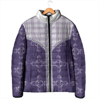 Purple Hawaii Paniolo Quilt Motif Padded Jacket