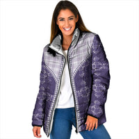 Purple Hawaii Paniolo Quilt Motif Padded Jacket