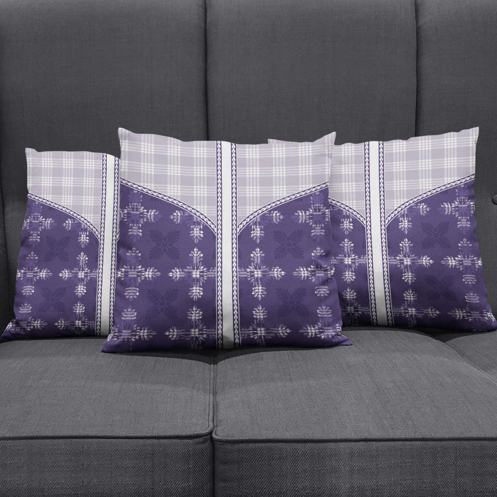 Purple Hawaii Paniolo Quilt Motif Pillow Cover