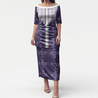 Purple Hawaii Paniolo Quilt Motif Puletasi