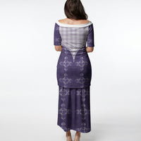 Purple Hawaii Paniolo Quilt Motif Puletasi