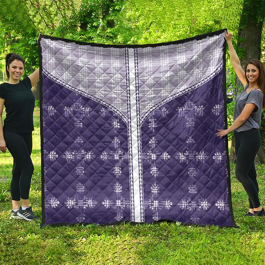 Purple Hawaii Paniolo Quilt Motif Quilt