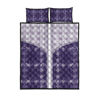 Purple Hawaii Paniolo Quilt Motif Quilt Bed Set