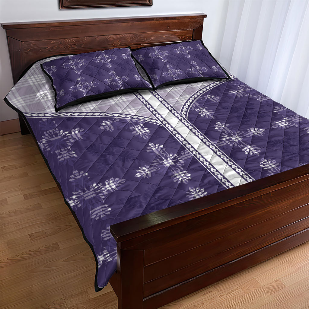 Purple Hawaii Paniolo Quilt Motif Quilt Bed Set