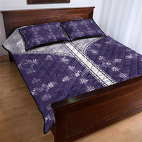 Purple Hawaii Paniolo Quilt Motif Quilt Bed Set