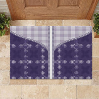 Purple Hawaii Paniolo Quilt Motif Rubber Doormat