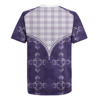 Purple Hawaii Paniolo Quilt Motif Rugby Jersey