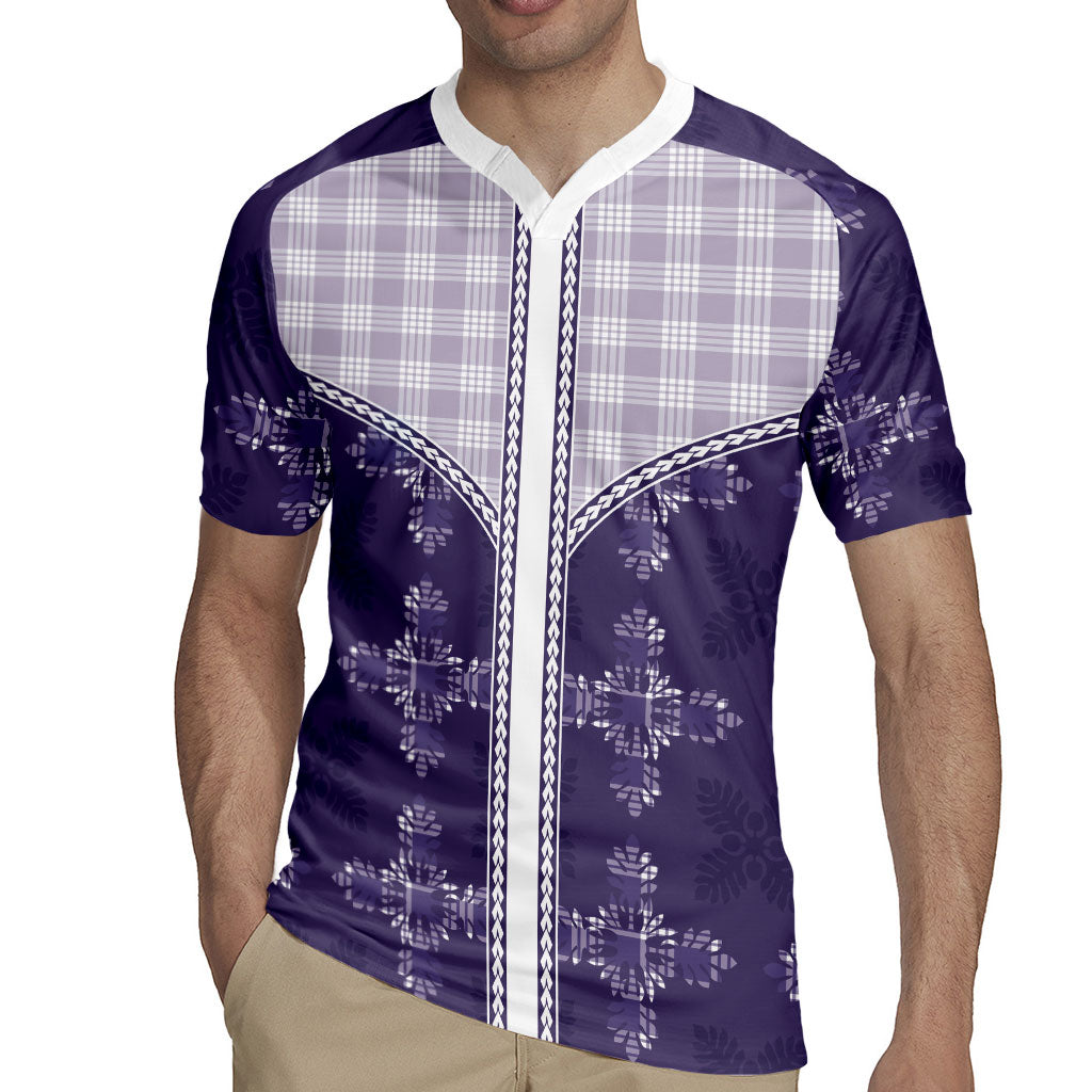 Purple Hawaii Paniolo Quilt Motif Rugby Jersey