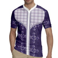 Purple Hawaii Paniolo Quilt Motif Rugby Jersey