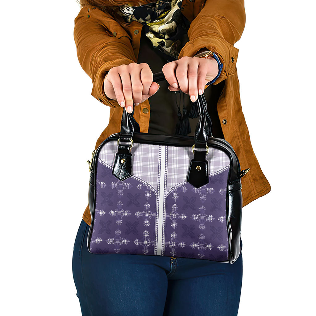 Purple Hawaii Paniolo Quilt Motif Shoulder Handbag